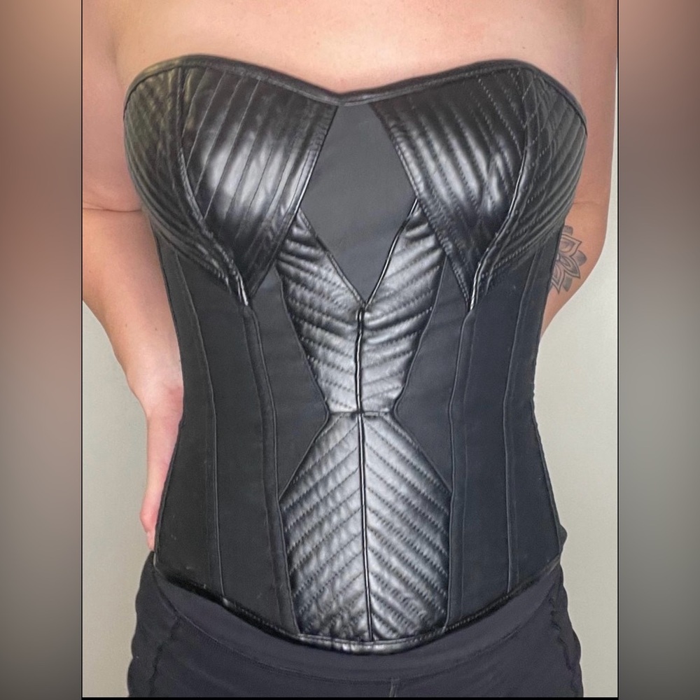 Fredrick's of Hollywood Black Leather Corset